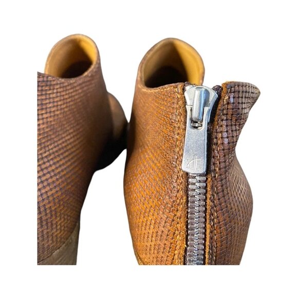 Officine Creative Woven Ankle Boots 40 US 10 Booties Shoes Brown Leather 2.5” - Picture 6 of 13